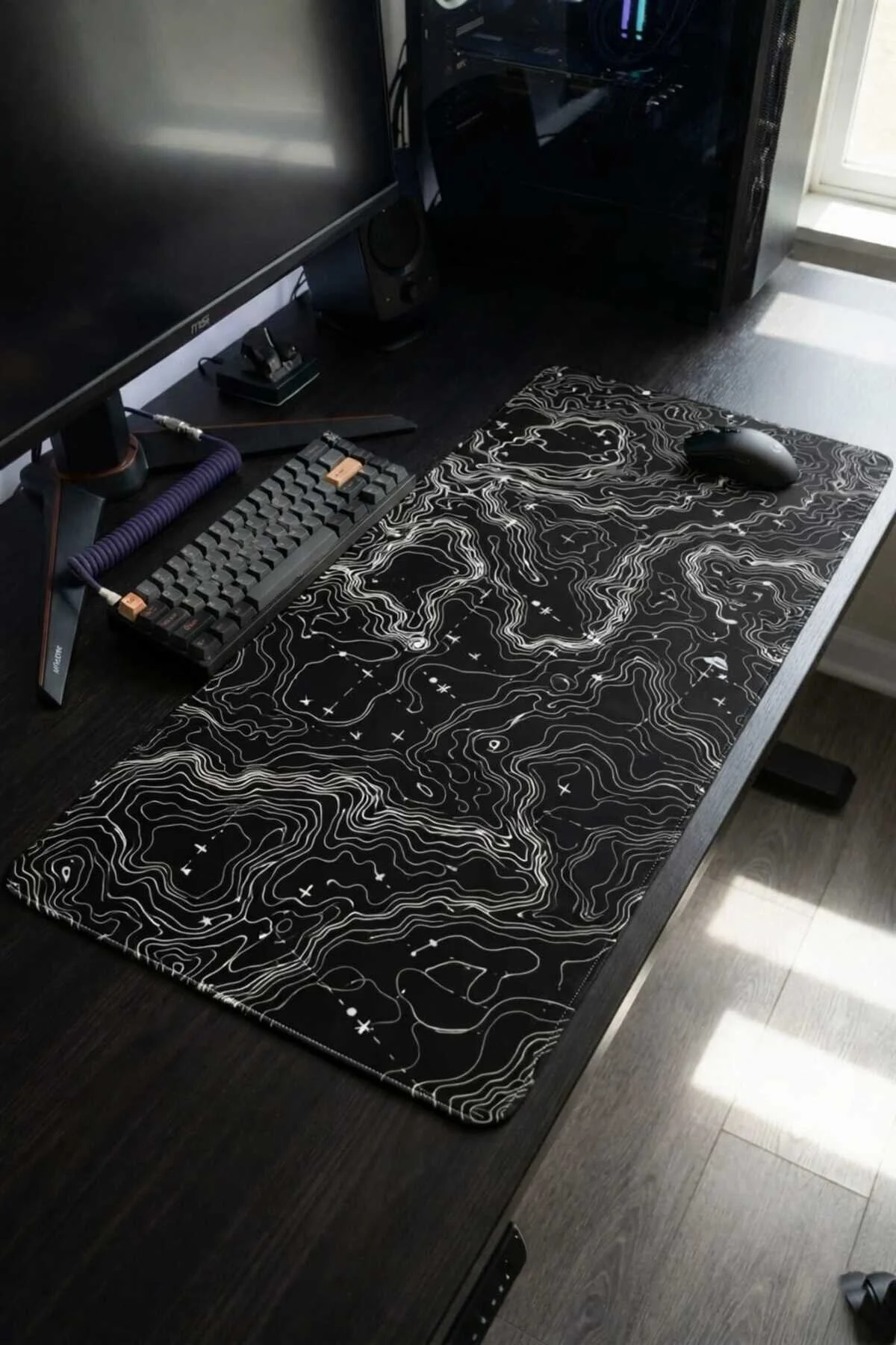 Derdenix 90x40 Topography Dark Edition Oyuncu Mousepad Çok Renkli