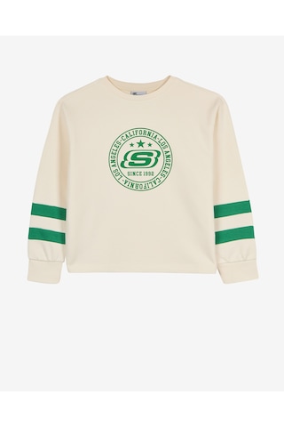 Skechers Sk2610049 - B Lw Fleece Sweatshirt Büyük Erkek Çocuk Beyaz Sweatshirt Sk2610049-3855