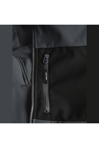Jack & Jones Erkek Fermuarli Kapüsonlu Softshell Mont - Lupo - 12298689 Asphalt