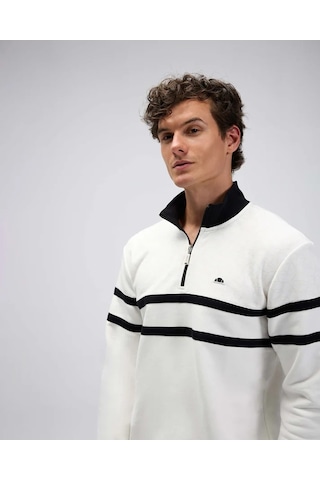 Ellesse Yarım Fermuarlı Erkek Sweatshirt Em619 Ekru