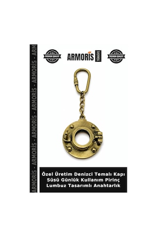 Özel Üretim Denizci Temalı Kapı Süsü Günlük Kullanım Pirinç Lumbuz Tasarımlı Anahtarlık