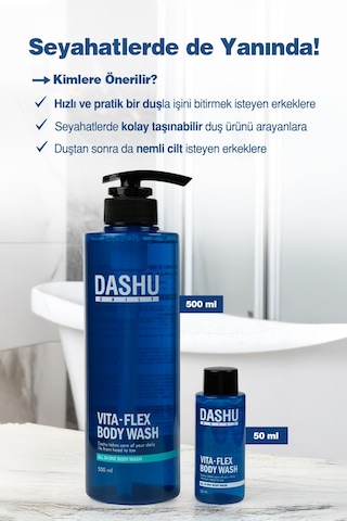 Saç, Yüz Ve Vücut İçin Hepsi Bir Arada Duş Jeli Dashu Daily Vita-flex All In One Body Wash 50ml Narenciye