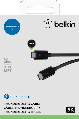 Belkin Thunderbolt 3 100w 40gbps Usb-c - Usb-c Kablosu 2 Metre, Siyah - F2cd085bt2m-blk - Teşhir