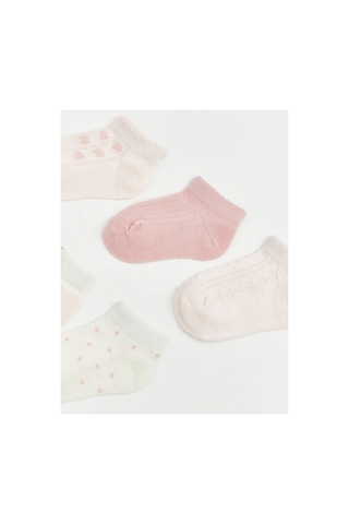 LC Waikiki Alıta Cıty Farkıyla Lcw Baby Pembe Kız Bebek Patik Çorap 5'li Pembe - 923930741 Pembe
