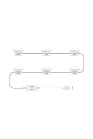 Qingmipy Led Makyaj Aynası Işığı - 3 Renk Tonu, Usb Dokunmatik, Sürekli Parlaklık Ayarlamalı 6 Lümpen