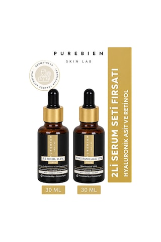 Purebien Skin Lab Retinol Serum + Hyaluronik Asit Serum 2 x 30 ML