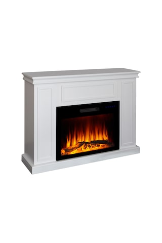 Tektes Dekoratif Elektrikli Şömine Beyaz Kasalı 118 CM 8 Renkli Uygulamalı