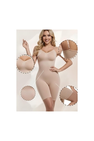 Mistirik Larix Model Extra Toparlayıcı Extra Sıkılaştırıcı Tam Boy Tulum Korse Ten Renk