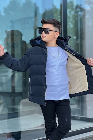 Pina Kids Erkek Çocuk Çıkarılabilir Kapüşonlu Su Geçirmez Nova Kışlık Mont Km4012 Lacivert