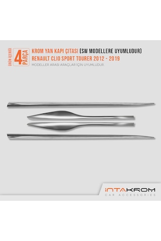 Renault Clio 4 Sport Tourer Krom Yan Kapı Çıtası 2012-2021