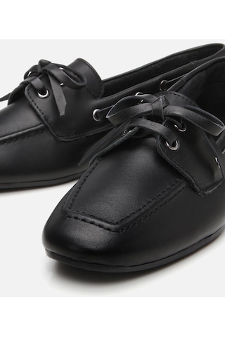 Hotiç Kadın Deri Siyah Bağcıklı Günlük Loafer 01ayh310880a100 Siyah