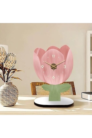 Trendooze Sessiz Saati, Saat, Modeli Masa Lale Kitaplık Dolıty Dekoratif Analog Vj