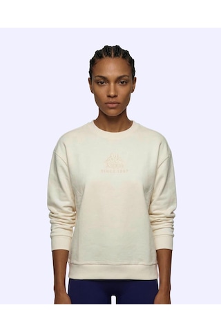 Kappa Milas Crewneck Kadın Beyaz Comfort Sweatshirt