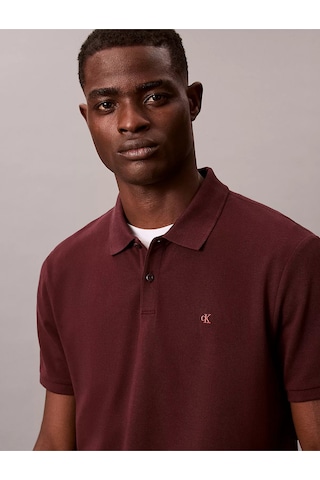 Erkek Regular Fit %100 Pamuklu Ck Logolu Kısa Kollu Bordo T-shirt Bordo