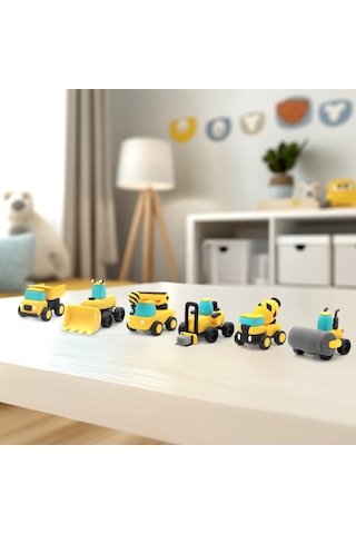 Hey Clay Yaratıcı Kil Seti - Construction Vehicles