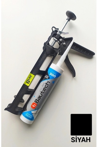 Siyah Silikonize Mastik / Çekomastik 500 gr. + Silikon Tabancası