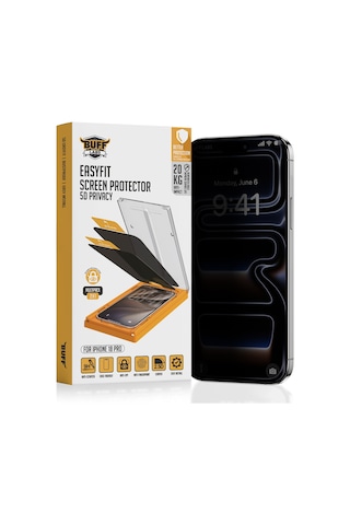 Buff Apple iPhone Uyumlu 18 Pro 5d Privacy Easyfit Multipack 2 Adet Ekran Koruyucu