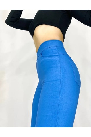 Natasha Beautıful Lastikli Jegging / Tüysüz 85290111 Mavi