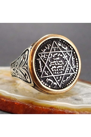 Vog Hz. Süleyman Mührü Otantik Model 925 Ayar Gümüş Erkek Yüzük