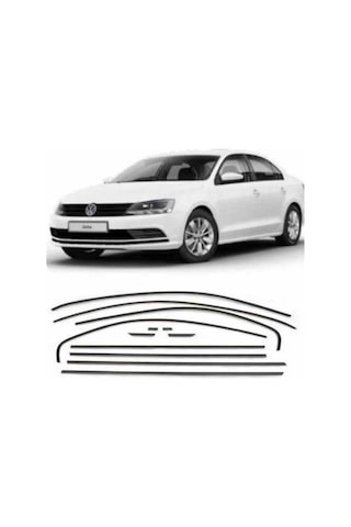 Vw Jetta Cam Çerçeve Çıtası Parlak Siyah Komple 2011-2020 Arası
