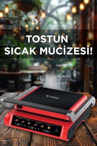 Torima TG-PRO1000 2200w Dijital Ekranlı Tost Izgara Makinesi Çıkarılabilir Plaka