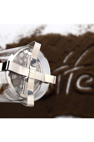 Ahşap Detaylı 350 Ml Cam French Press Sarı