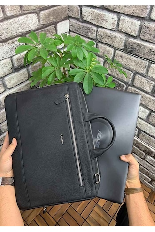 Guard Siyah Hakiki Deri Özel Üretim Laptop Ve Evrak Çantası // Grd260725wt1328 Diğer