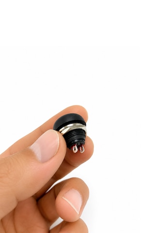 Yaylı Basmalı Anahtar Push Buton Siyah 12 Mm 50 Adet Pbs-33b 2 Pin On Off Mini Yuvarlak Su Geçirmez Anahtar 12v - 250v Ac/dc