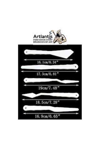 Plastik Spatül 5 Li Set Resim Ve Heykel Plastik Spatula Esnek Pla