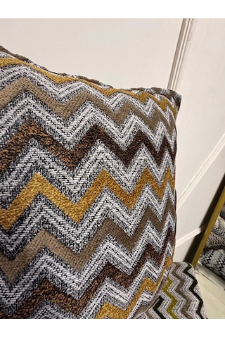 Nivemeshome Sarı Kahve Kırlent Kılıfı 45x45 Çok Renkli