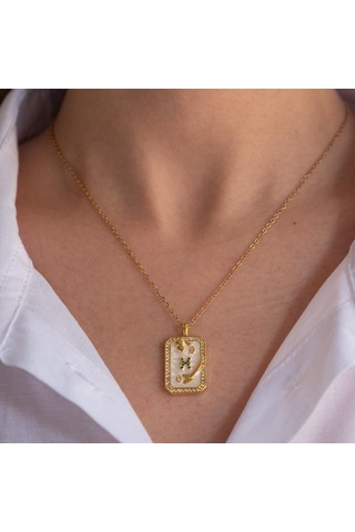 Çelik Kolye, Altın Kaplama Balık Burcu Kadın Kolyek-104 Altın