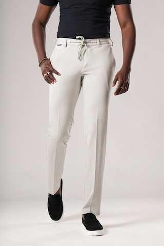 Ecer Slimfit Beli Lastikli Ve İplikli Dokulu Likralı Yazlık Jogger Pantolon gri