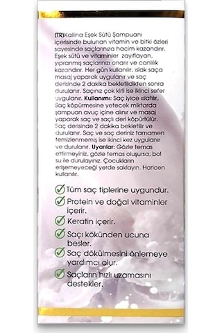 Kallina Eşek Sütü Şampuanı Şampuanı 400 ML x 3
