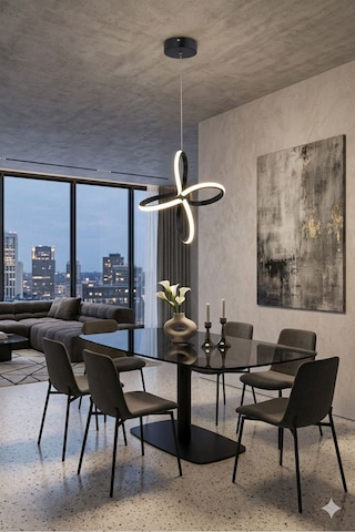 Lily Tek Top Led Sarkıt Avize,siyah,3 Renk Yanabilen Led Avize, Modern Salon Oda Led Avize