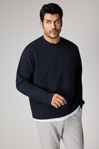 AC&Co / Altınyıldız Classics Standart Fit Normal Kesim Pamuk Bisiklet Yaka Erkek Sweatshirt Lacivert