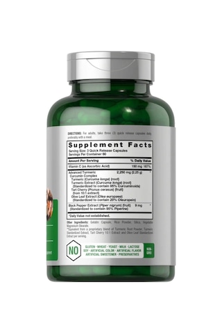 Turmeric Supplement With Black Pepper 2250mg 180 Capsules