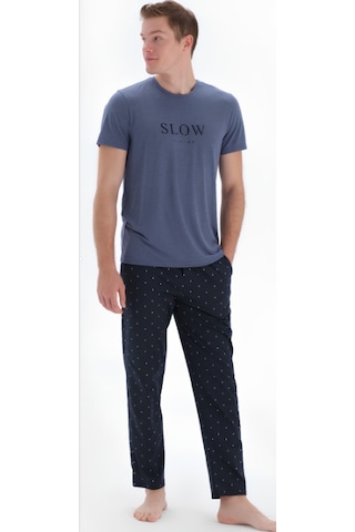 Eros 33020 Kısa Kol Erkek Pijama Takımı İndigo Mavi Indigo - Mavi