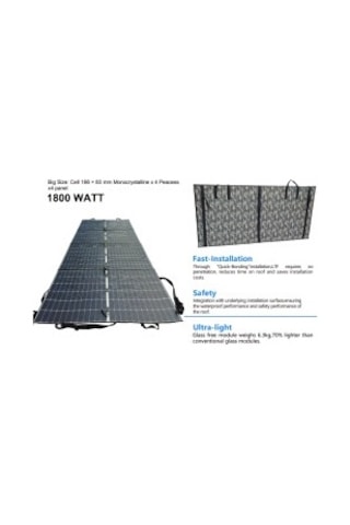 1800 Watt 1800w Katlanabilir Solar Panel 1.8 Kw Katlanır Güneş Paneli