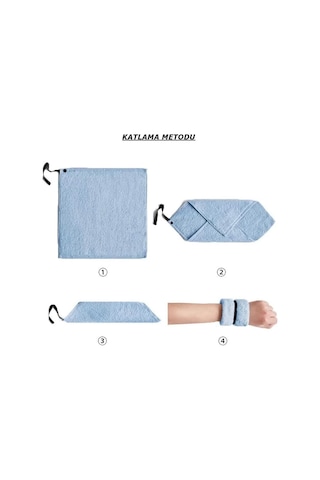 Mira Home Sporcu Havlu El Bilekliği Ter Havlusu Yumuşak Mikrofiber Lacivert