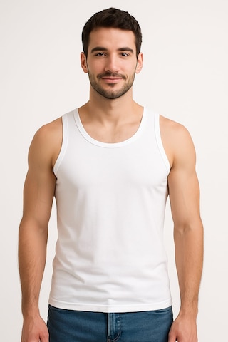 Beyaz Askılı Erkek Atlet %100 Pamuk Beyaz