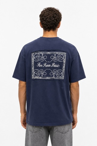 Respire Erkek Ffb Nakışlı Oversize T-shirt Lacivert