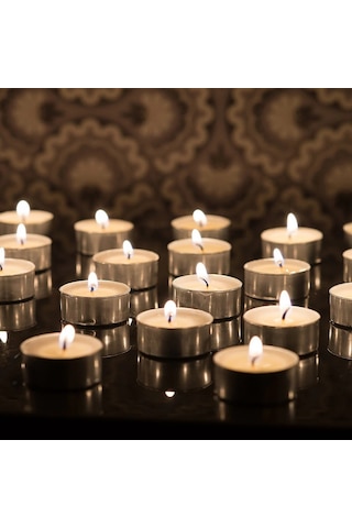 Vıp Kalite 100 Adet Beyaz Tea Light Mum Beyaz Mum Yılbaşı Mumları 100 Pcs Vıp White Tea Light Candle