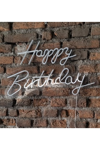 Happy Birthday Neon Led Duvar Aydınaltması Doğum Günü Yazısı