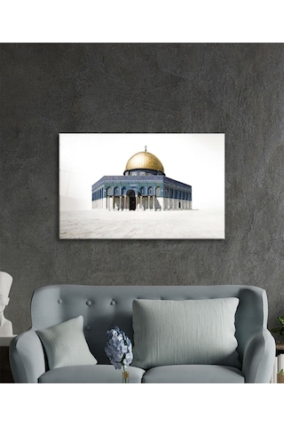 Kudüs Kubbetüs Sahra Dini Islami Cam Tablo Ev Ve Ofis Duvar Dekoru Hediyelik Büyük Tablo Cam