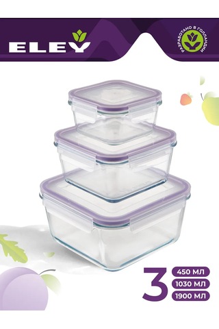 Eley 450, 1030, 1900 Ml Cam Gıda Saklama Kapları Seti 176670660 Beyaz