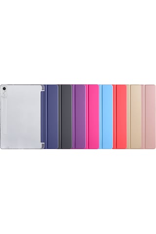 Lenovo Uyumlu Tab P12 Tablet Kılıfı Standlı Smart Cover Arkası Şeffaf