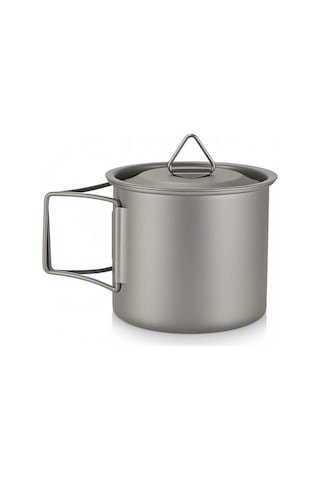 Dofolink Koruucu Kapaklı, Kollu Saklanabilir Titan Bardak - 300ml Ta8303: Ev Ve Doğa İçin Hafif, Dayanıklı, Korozyona Dayanıklı Gümüş