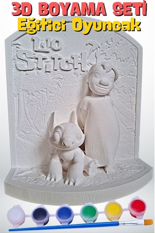 Stich Ve Lilo 15 Cm Taş Biblo Çocuk Boyama Etkinliği