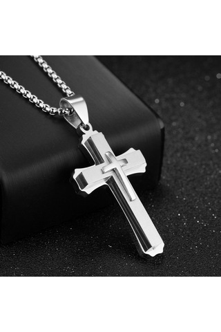 Gümüş Opk Retro Geçişli Kolye Erkek Hediye Gümüş