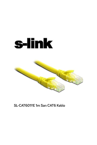S-Link Sl-Cat601Ye Cat6 Utp  1 Metre  Sarı Patch Kablo